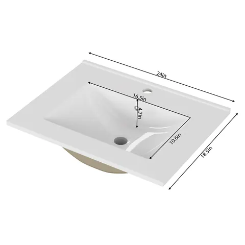 24-inch Ceramic Bathroom Sink - image 9