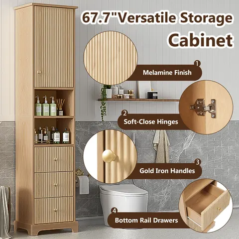 67.7-inch Freestanding Storage Cabinet - image 4