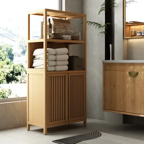 Bamboo Freestanding Storage Cabinet - image 2