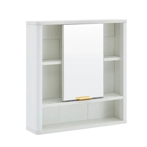 Mirror Cabinet with Open Shelves & Gold Accent - image 18