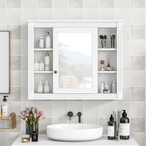 Mirror Cabinet with Six Open Shelves - image 1