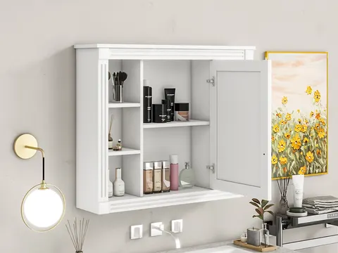 Mirror Cabinet with Six Open Shelves - image 17