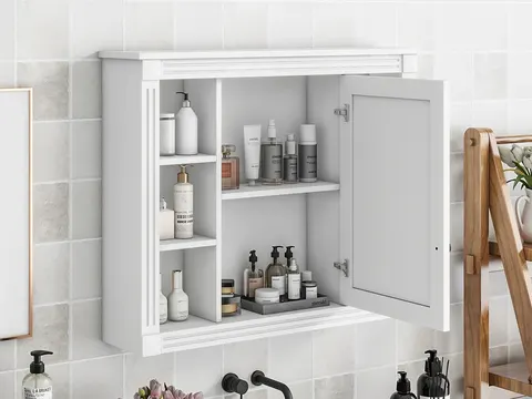 Mirror Cabinet with Six Open Shelves - image 19