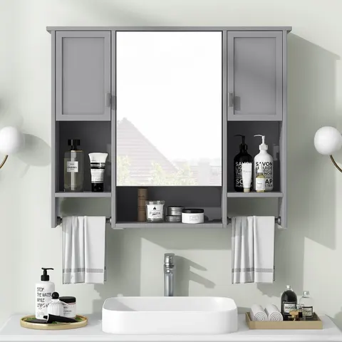 Mirror Cabinet with Towel Bar - image 1