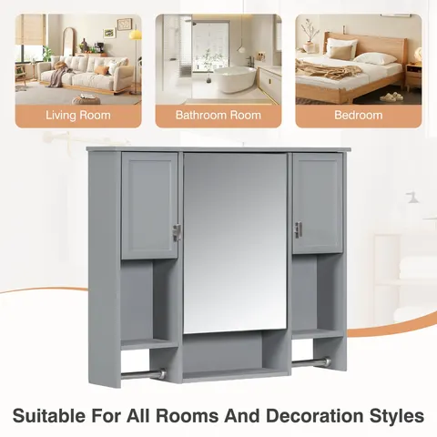 Mirror Cabinet with Towel Bar - image 7