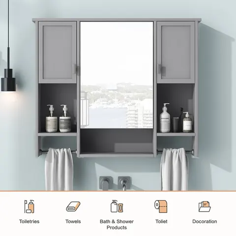 Mirror Cabinet with Towel Bar - image 8