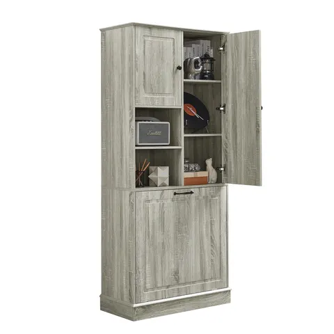 Tall Storage Cabinet with Flip-Out Basket - image 12