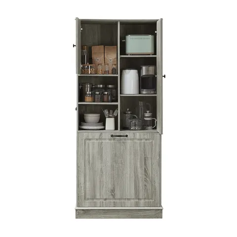 Tall Storage Cabinet with Flip-Out Basket - image 14