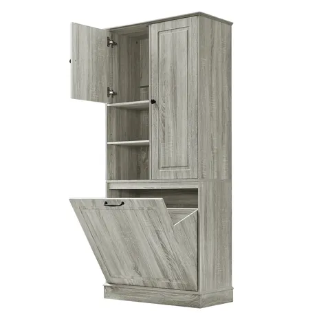 Tall Storage Cabinet with Flip-Out Basket - image 16