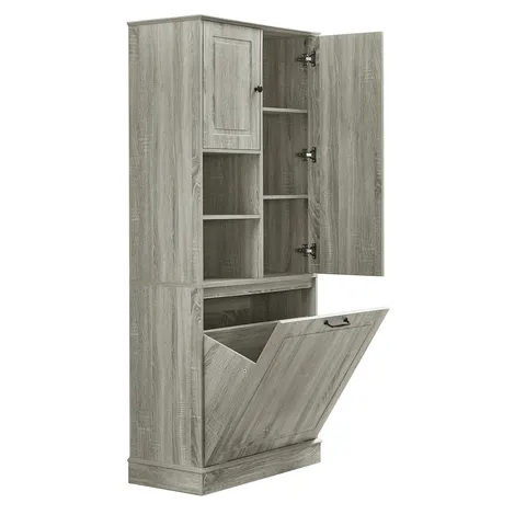 Tall Storage Cabinet with Flip-Out Basket - image 19