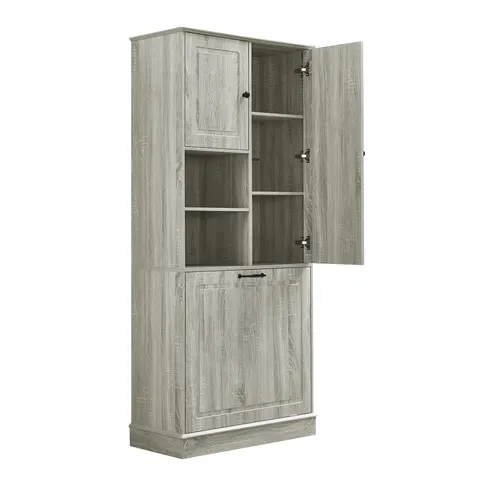 Tall Storage Cabinet with Flip-Out Basket - image 20