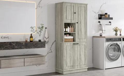 Tall Storage Cabinet with Flip-Out Basket - image 27