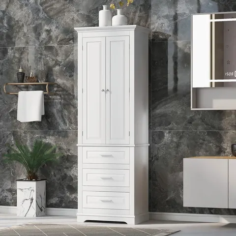 Tall Storage Cabinet with Three Drawers - image 1