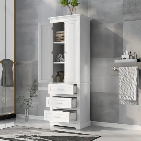 Tall Storage Cabinet with Three Drawers - image 2