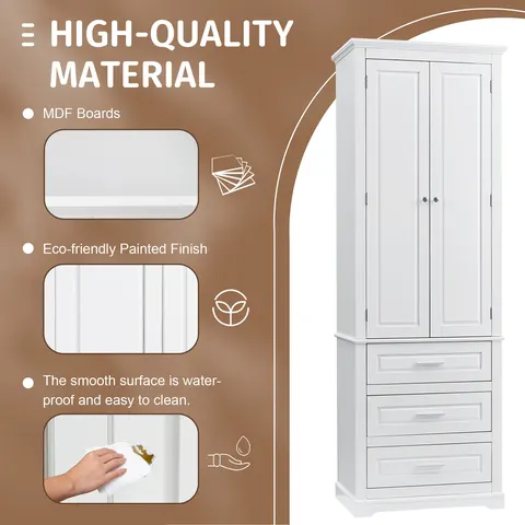 Tall Storage Cabinet with Three Drawers - image 6