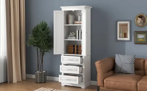 Tall Storage Cabinet with Three Drawers - image 24