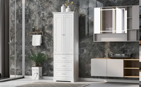 Tall Storage Cabinet with Three Drawers - image 25